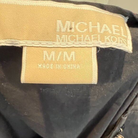 MICHAEL Michael Kors Black Beaded Cotton Tunic Top, Size Medium - Picture 11 of 12